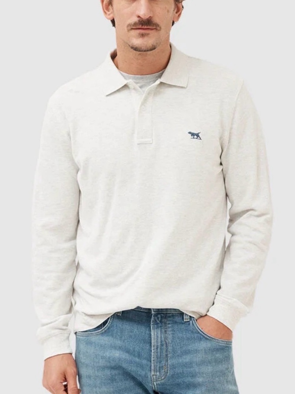 Rodd & Gunn Off-White Pique Long-Sleeve Sports Fit Polo